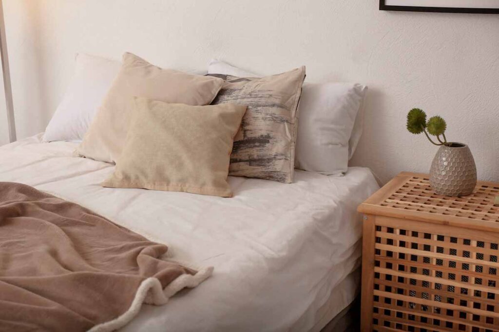 Housse de couette dans une chambre cosy