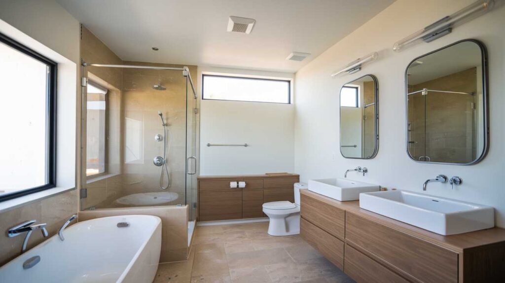 construire une salle de bain moderne